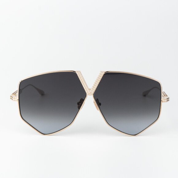 Valentino Men Sunglasses Titanium Gold Grey Oversized Aviator V - HEXAGON - Picture 3 of 16